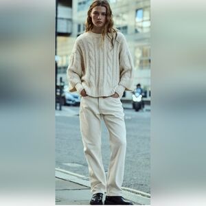 Zara Layard Sleeve Cable Knit Sweater